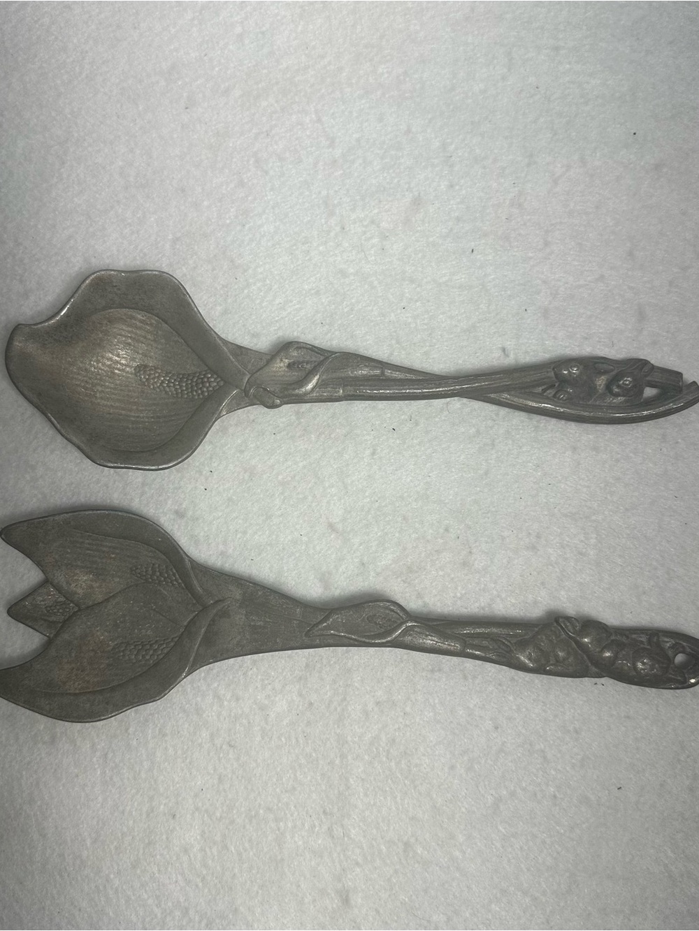 Vintage-Style Metal Serving Spoons in Dark Pewter Finish Arthur Court Collectibl